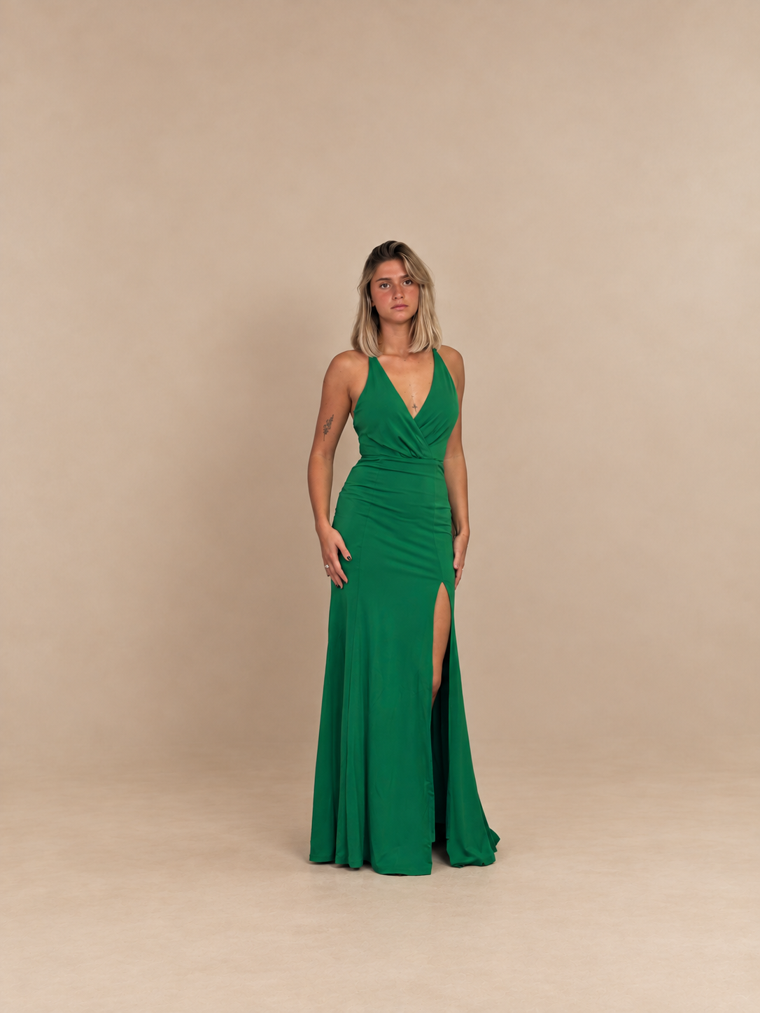 Robe de soirée longue à bretelles croisées - Riga