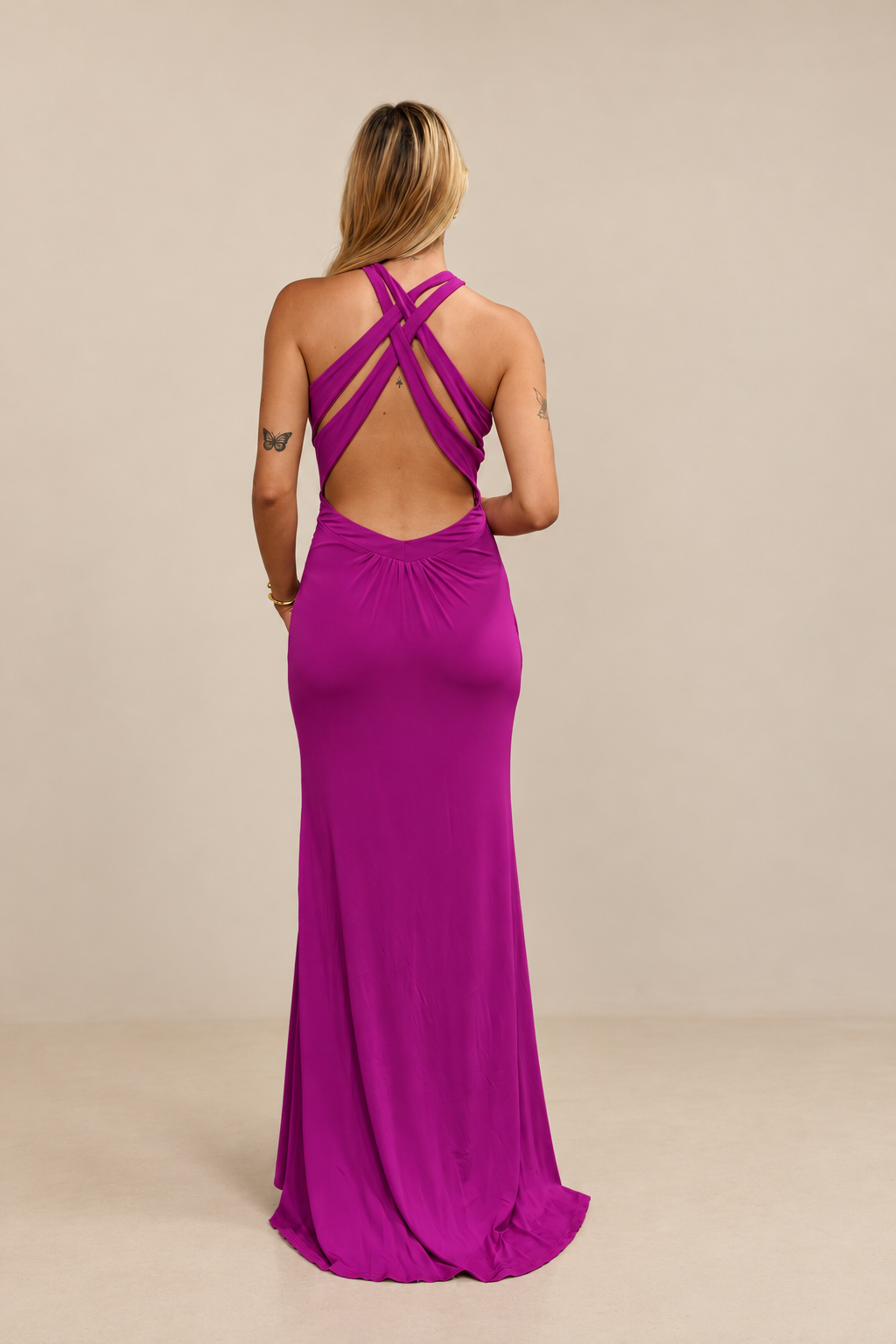 Robe de soirée longue dos croisé - Miami