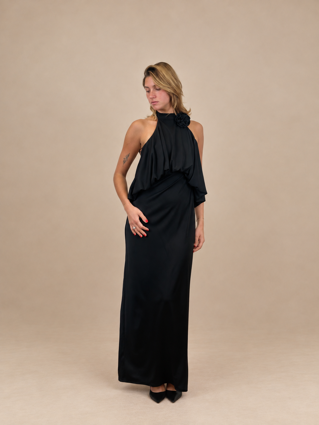 Robe de soirée longue à fleur d'épaule - Brisbane