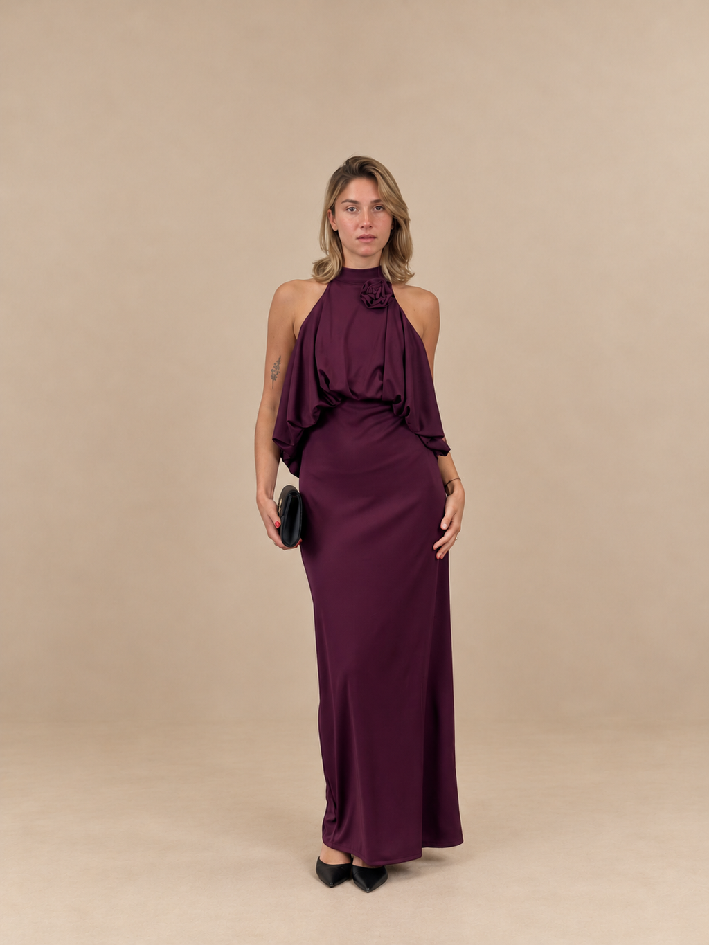 Robe de soirée longue à fleur d'épaule - Brisbane