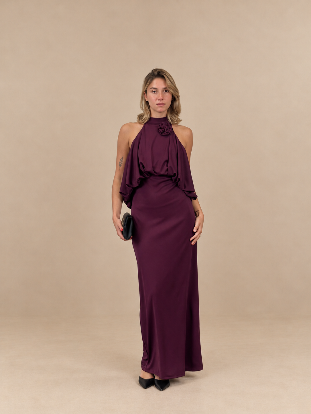 Robe de soirée longue à fleur d'épaule - Brisbane