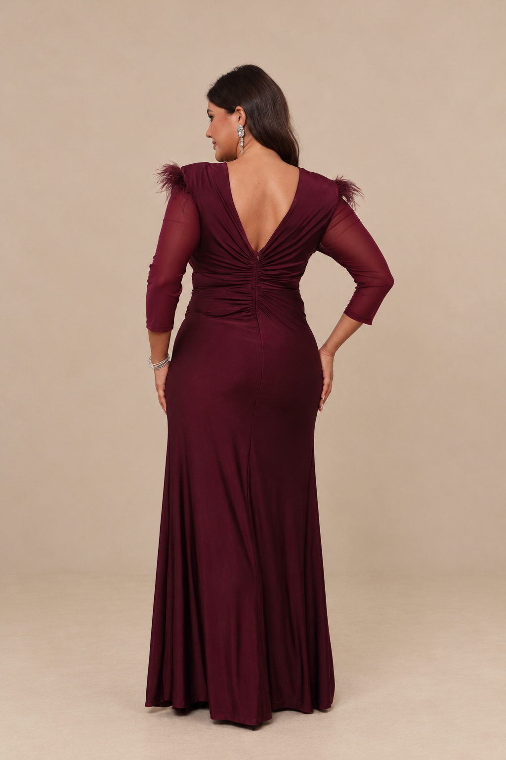 Robe de soirée longue grande taille effet satiné - Indianapolis