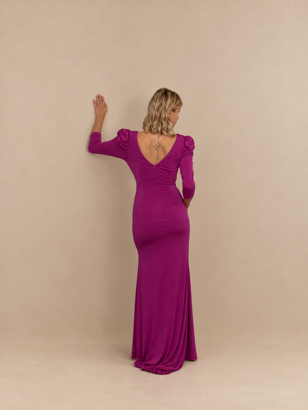 Robe de soirée longue à manches bouffantes - Accra
