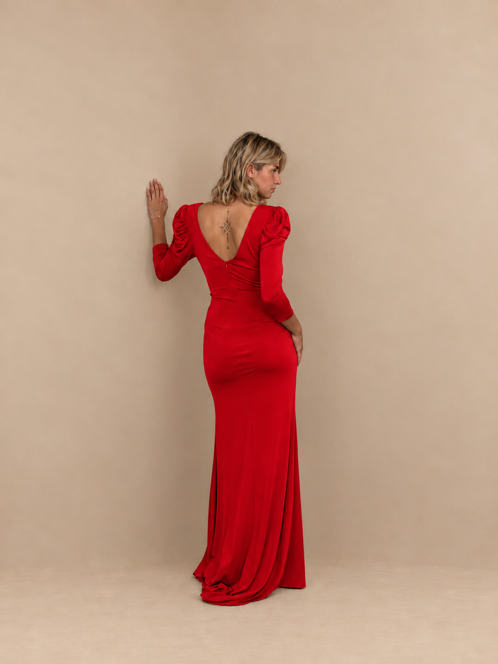 Robe de soirée longue à manches bouffantes - Accra