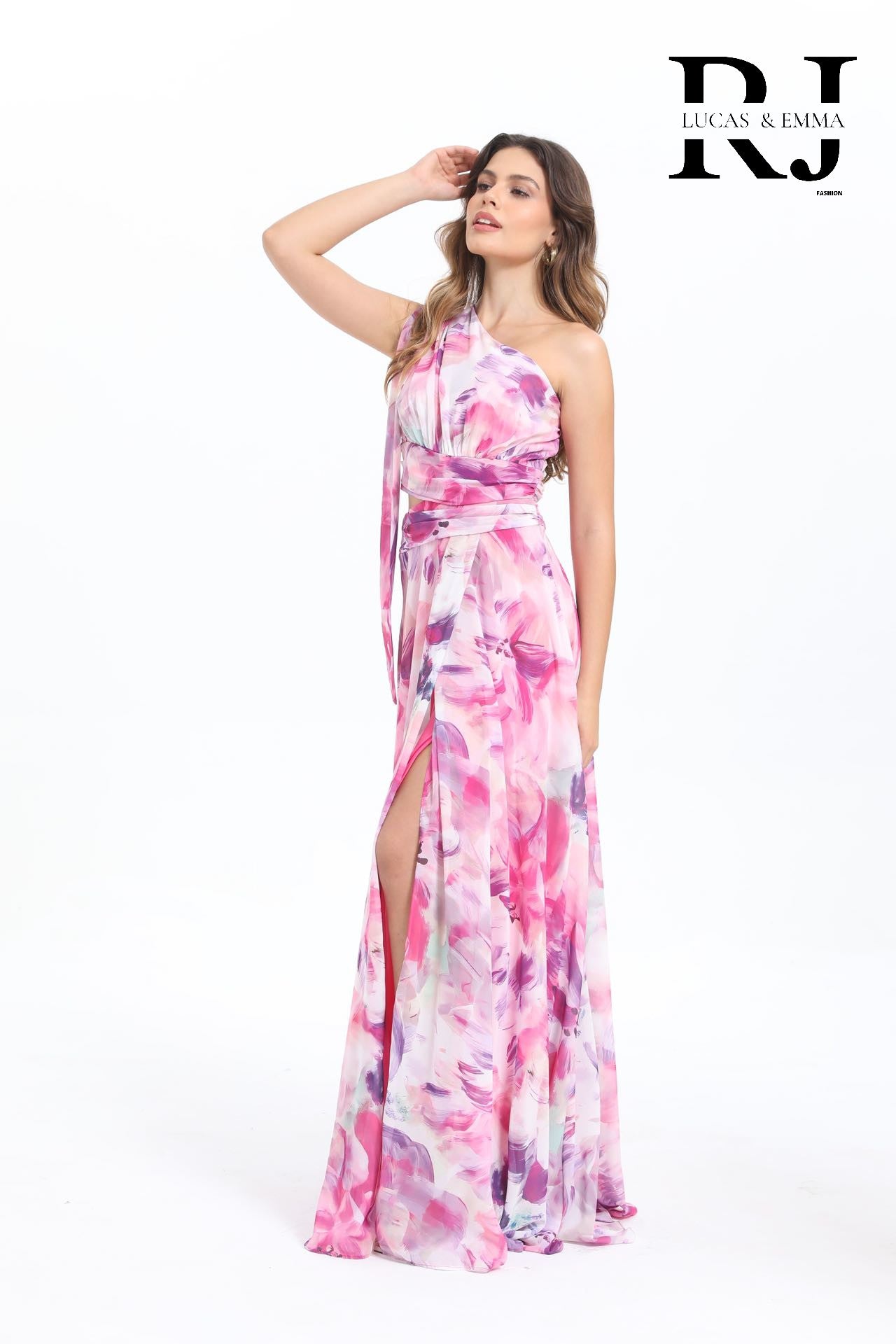 Robe fleurie et asymétrique Minorque
