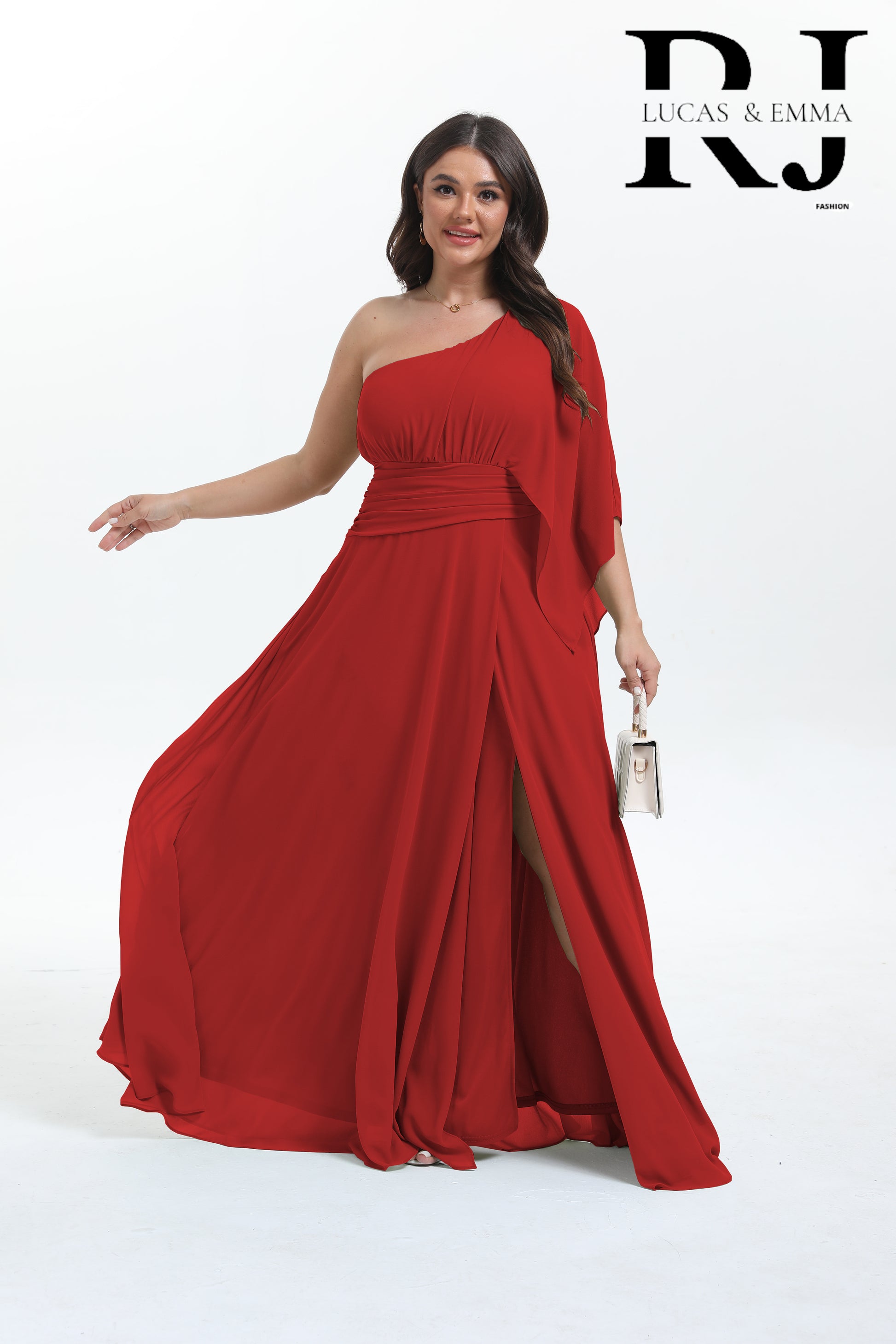 Robe maxi asymétrique avec manche évasée Elbasan